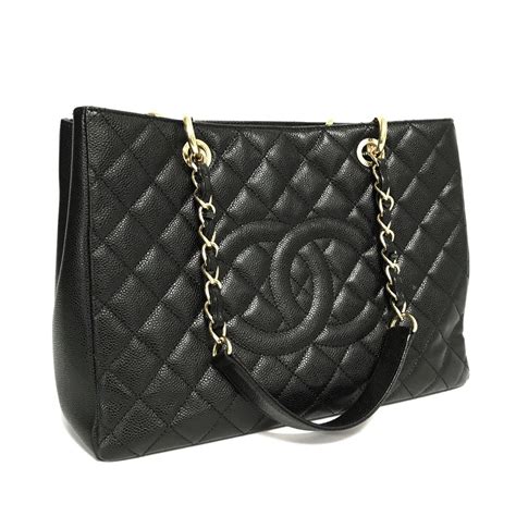 chanel black quilted caviar grand shopper tote gst bag|CHANEL Pre.